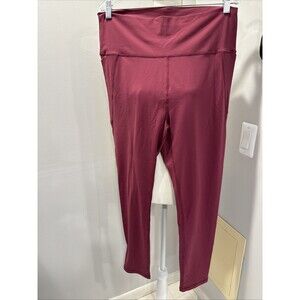 SAVVI Burgundy Wine Skin Active Workout Gym Yoga Running Leggings Size 3x